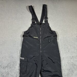 Columbia Black Vertex Insulated Zip Pockets Snow Ski Bibs Pants Youth 14/16